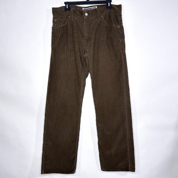 Levi's 549 Corduroy The Original Jeans Low Loose Brown Size 34x32 - Picture 1 of 16